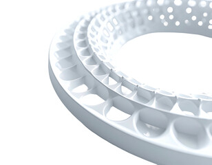 Abstract 3D White Twisted Mobius Strip Ring Shape