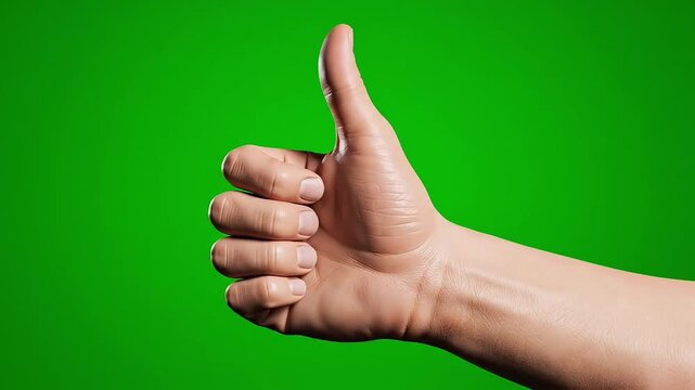 Hand gesture on green screen background