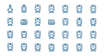Train icons public transportation symbols © Adit