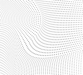 Geometric abstract dot wave pattern with flowing optical illusion effect.