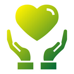 Obraz premium Heartfelt Care green gradient icon