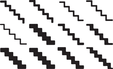 Fototapeta premium A collection of black zigzag patterns on a white background