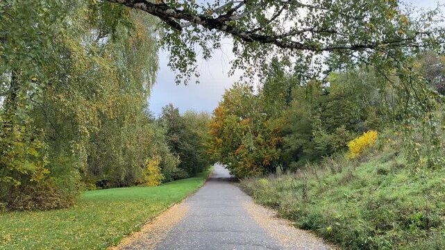 Path in the park in early autumn.