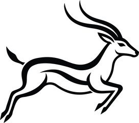 Fototapeta premium Leaping Gazelle or Antelope Silhouette