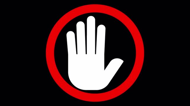 No Entry Hand Sign Gesture Isolated on White Background