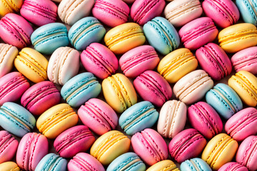 Tightly packed colorful macaron texture background