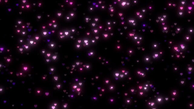 pink neon hearts particles decoration backdrop element