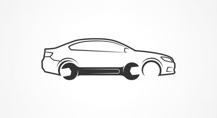 Car Maintenance with Wrench Tool.