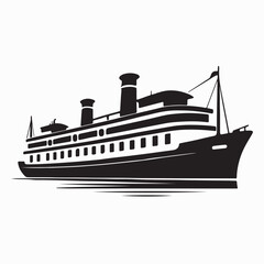 Obraz premium Cruise Ship Vector. Cruise Ship On The Sea Image Vector on White Background