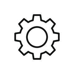 Obraz premium A simple black gear icon on a white background for technology concepts