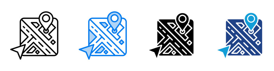 Navigation  icon set multiple style collection