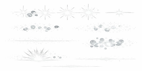 Obraz premium Set of abstract floral elements and backgrounds featuring winter snowflake patterns and blue Christmas ornaments for a holiday season celebration vector design
