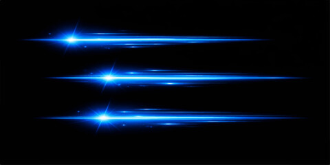 Obraz premium Abstract blue background with glowing stars and futuristic laser lines creates a bright motion pattern of light and energy over a dark space backdrop texture