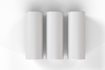 3D cylindrical tube box mockup isolated on background, minimal round packaging container for cosmetic, food, gift, tea, coffee, luxury cosmetic or product branding, ideal for label design, packaging