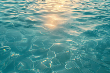 Fototapeta premium Turquoise Pool Water Abstract Rippling Golden Sunlight