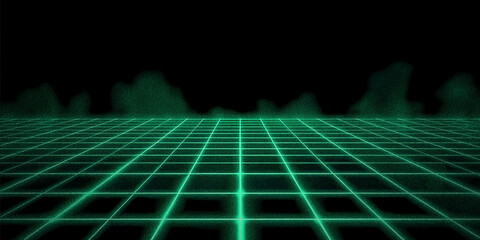 Obraz premium Neon Cyberpunk Grid Background