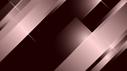 Premium rose gold metallic stripes with glowing light effects on a dark chocolate background for elegant corporate design