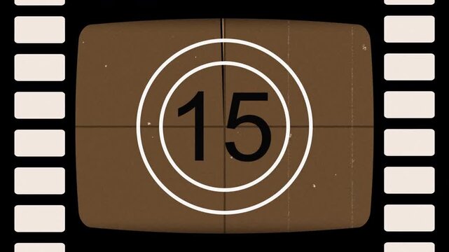 Vintage film countdown old movie retro timer useful for intros, outros, transitions, historical themes, or nostalgic video projects. 4k video