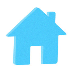 3D Home Icon Transparent Background &ndash; Blue House Symbol, Homepage Navigation UI Icon, Modern 3D Illustration Isolated Transparent Background