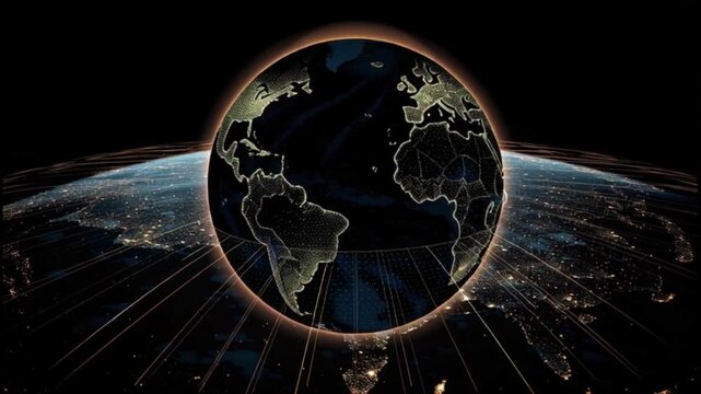 Global Network Connectivity and Data Exchange Across Continents.