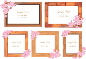 春の桜の花びらフレーム