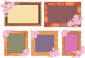 春の桜の花びらフレーム