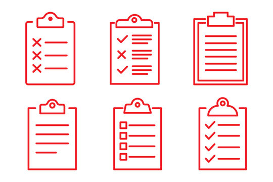 Clipboard icon logo in stroke lines collection