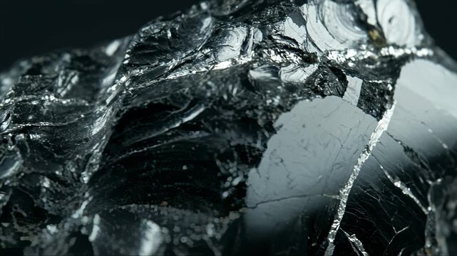 Close Up of Dark Textured Mineral Surface Macro