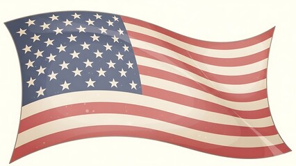 Fototapeta premium American flag waving in the wind illustration