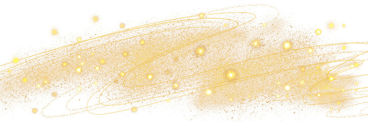 クリスマス風金のブラシストロークが輝く豪華,横長透過背景	