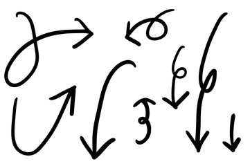 シンプルな手描き矢印セット