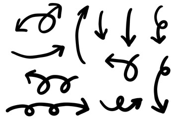 シンプルな手描き矢印セット