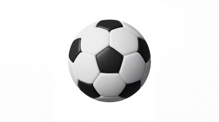 Fototapeta premium Classic Black and White Soccer Ball on White Background.