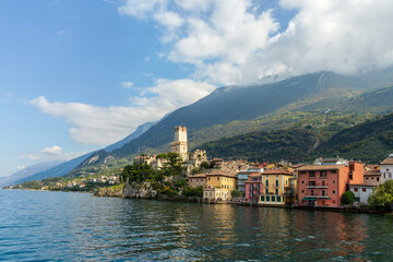 Malcesine town and Scaliger Castle on Lake Garda, Italy