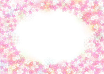 ふんわり優しい桜の花 背景 フレーム
