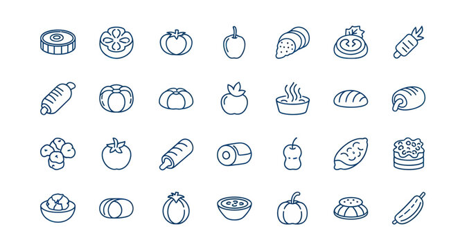 Vegetable and food icon set