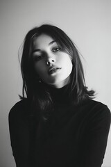 Fototapeta premium 90s sleek straight hair, minimal and clean, hair only,