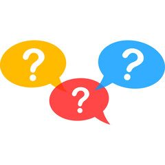 Colorful Question Marks in Speech Bubbles