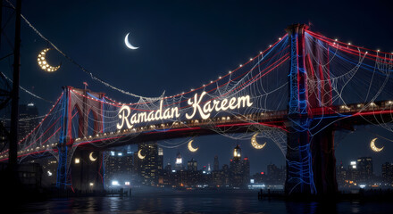 Obraz premium bridge at night Ramdan kareem