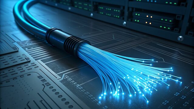 Glowing Fiber Optic Cables in a Data Network Environment