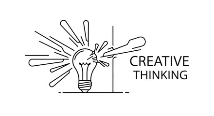 Creative thinking light bulb exploding with ideas and inspiration.