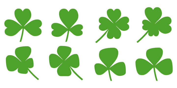 Clover leaf illustration in flat style. Clover leaf vector design symbolizes trust, hope, love, and good luck.	
