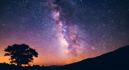 The milky way galaxy on a stunning night sky
