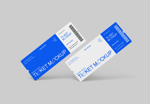 Event Ticket Mockup with Barcode