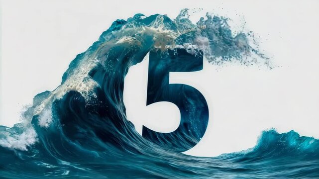 Big ocean wave forming number five