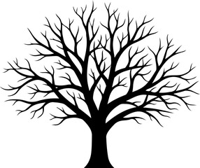 Obraz premium Dead tree silhouette vector illustration
