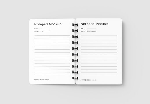 Open Notepad Mockup Template