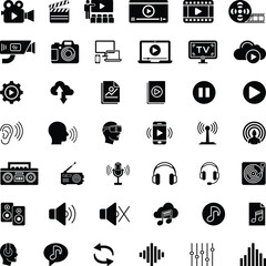Media and Communication Technology Icons Collection