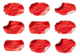Fototapeta premium Collection of red lipstick smears and swipes isolated on transparent background