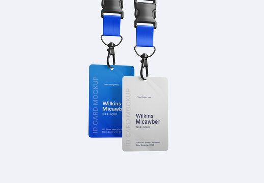 Hanging ID Card Mockup Template